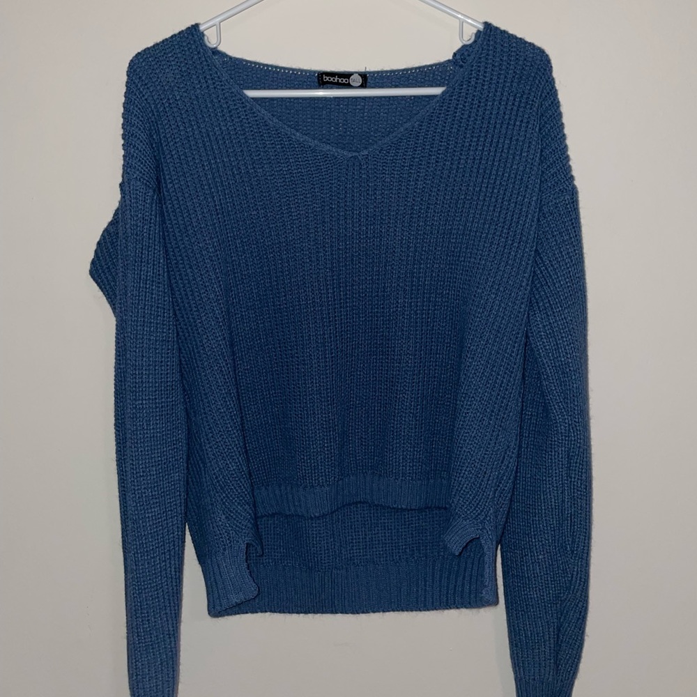 Blue knit sweater